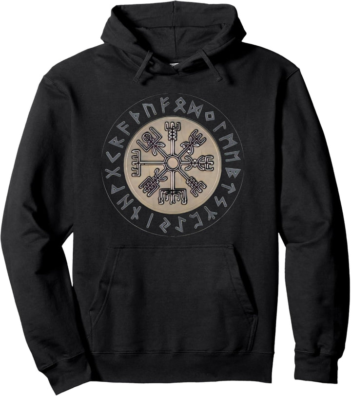 Vegesir Wikinger kompass Schutzrune mit Futhark Pullover Hoodie