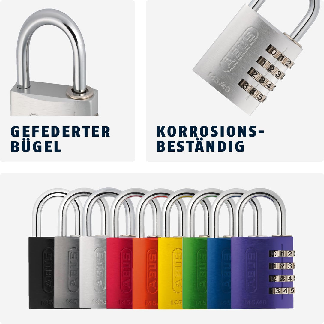 ABUS 34605 145/40 Kombinationsschloss, Schwarz 40mm, 40mm