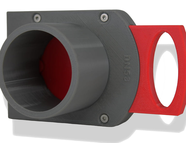 DRUCKKRAFT Blastgate DN58 (Ø 58 mm OD beidseitig) | Luft-Sperrschieber für Absauganlage | PETG | sta