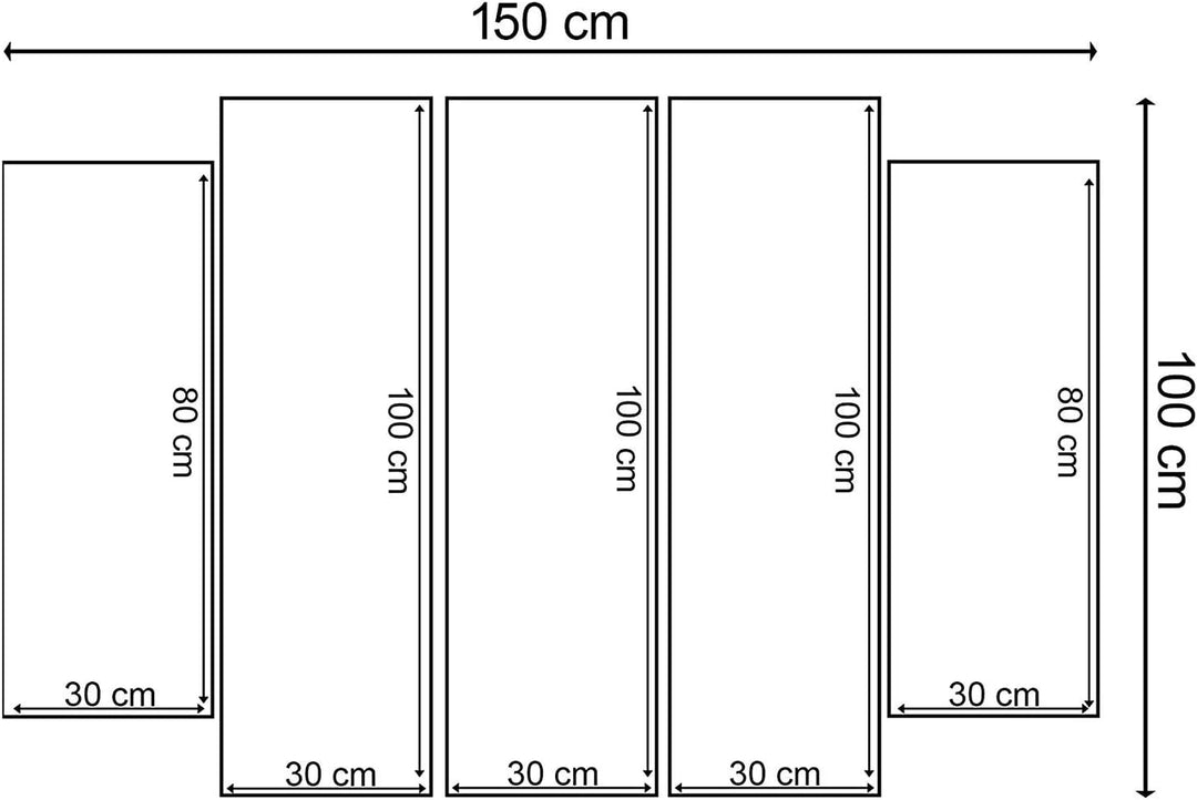 Feeby Frames, Leinwandbild Bilder Wand Bild - 5 Teile - Wandbilder Kunstdruck (BRÜCKE, SEE, GRAU) 15