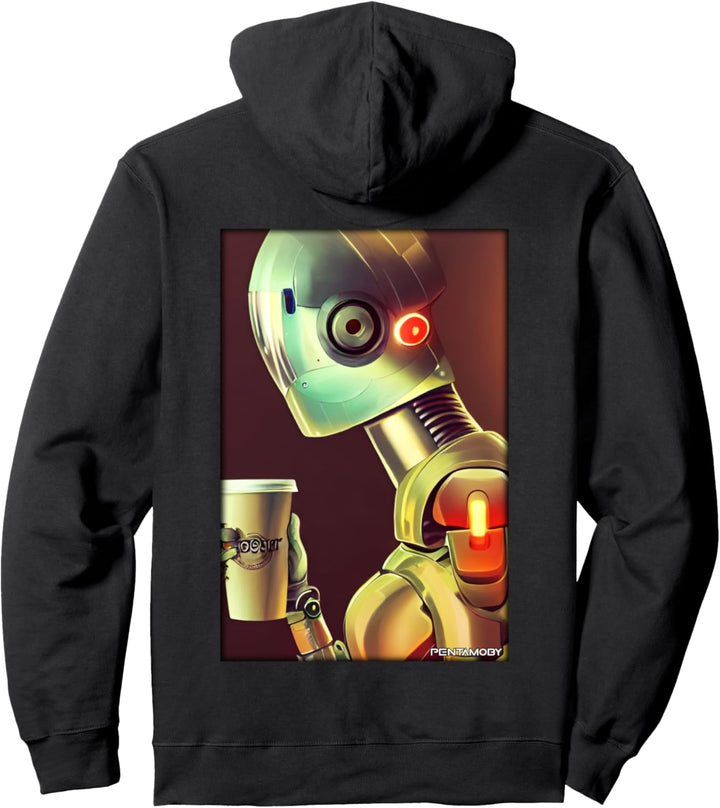 Roboter Kaffee Zukunft Technologie Wissenschaft Sci-Fi Maschine Pullover Hoodie