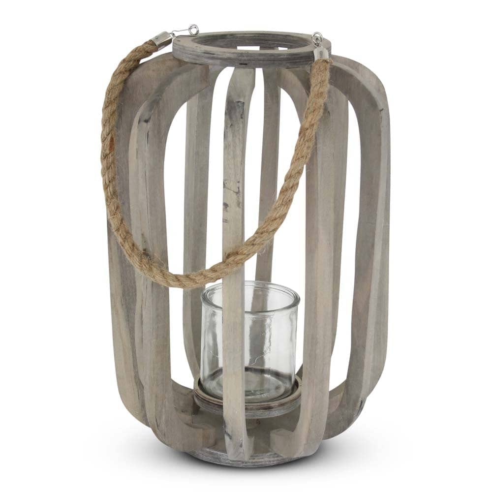 Laterne Grey White Wash Jute Rope