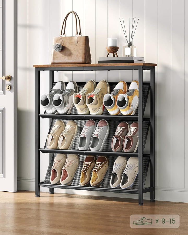 Schuhregal, 4-stufige Schuhablage, Schuhschrank schmal, Schuhständer, Schuhaufbewahrung, Schuh-Organ