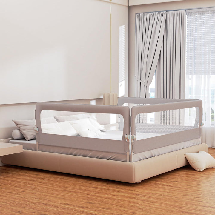 Bettgitter Set 2x200 cm + 1x180 cm, klappbarer Rausfallschutz, 72-86 cm höhenverstellbar, Schutzgitt