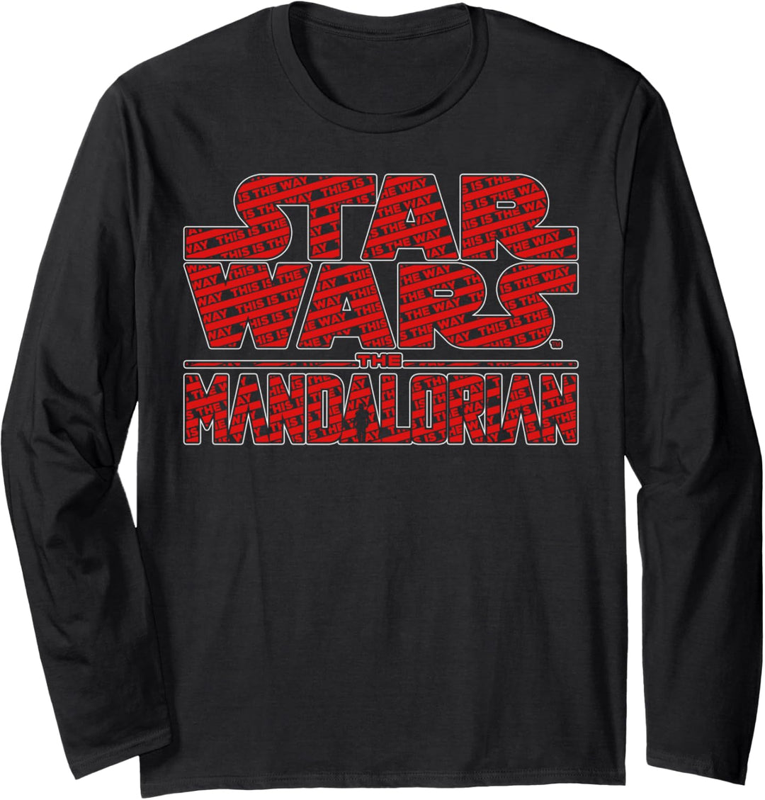 Star Wars: The Mandalorian Logo Text Fill Langarmshirt