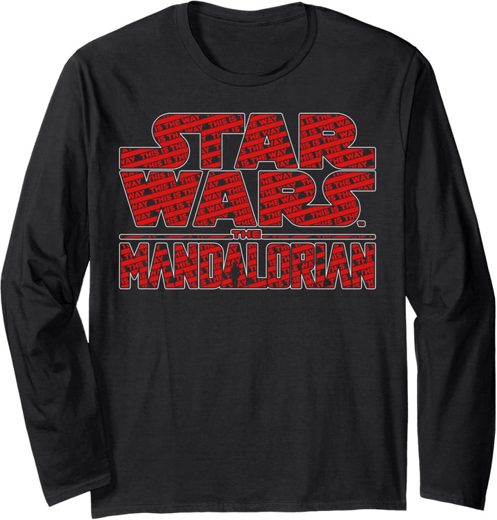 Star Wars: The Mandalorian Logo Text Fill Langarmshirt