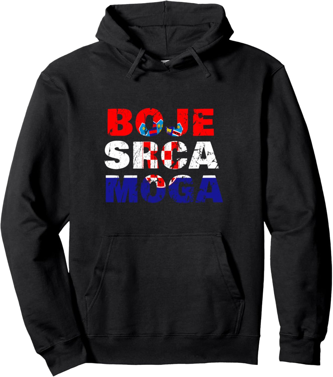 Boje srca moga Kroatien Sportfans - Kroatische Flagge Pullover Hoodie