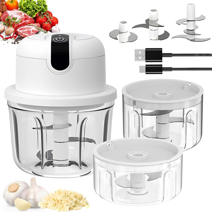 Elektrischer Küchenzerkleinerer, Knoblauch Zerkleinerer, USB-Aufladung, Gemüsezerkleinerer, Mini-Küc