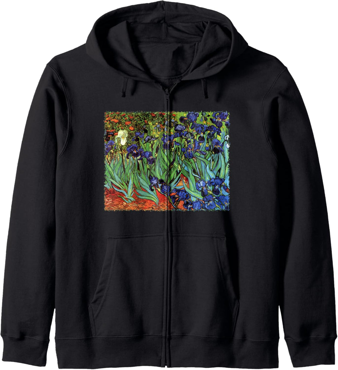 Iris durch Vincent van Gogh, Blumen in einem Garten Kapuzenjacke