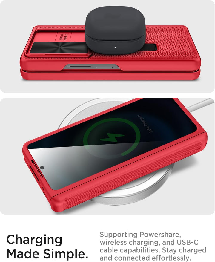 Miimall Kompatibel mit Samsung Galaxy Z Fold 6 Hülle mit Anti-SPY Displayschutz, [Kameraschutz+Schar