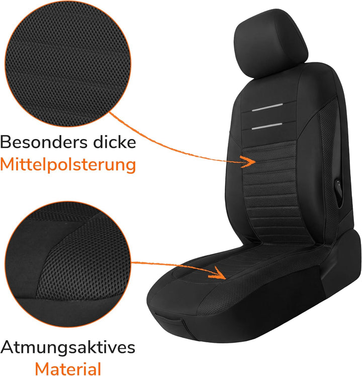 Upgrade4cars Auto-Sitzbezüge Set Universal Version 2026 | Autoschonbezüge Vordersitze & Rückbank | A