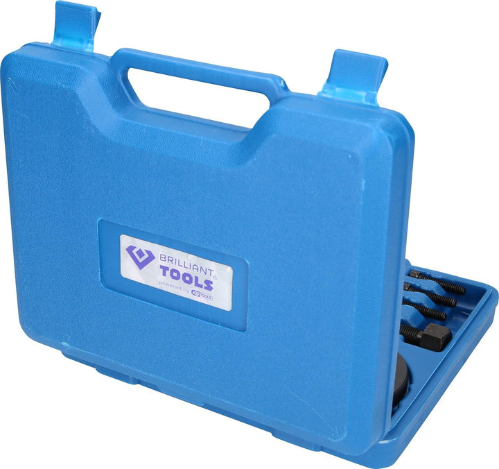 BRILLIANT TOOLS BT611000 Riemenscheiben-Abzieher-Satz | 12-tlg. [Powered by KS TOOLS], Blauer Transp