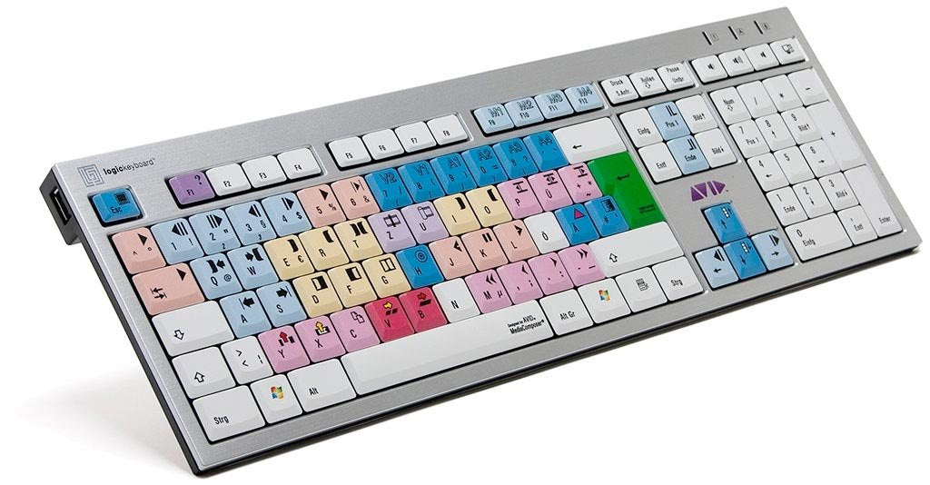 LogicKeyboard LKB-MCOM4-AJPU-DE Avid Media Composer Slim PC Tastatur, Silber