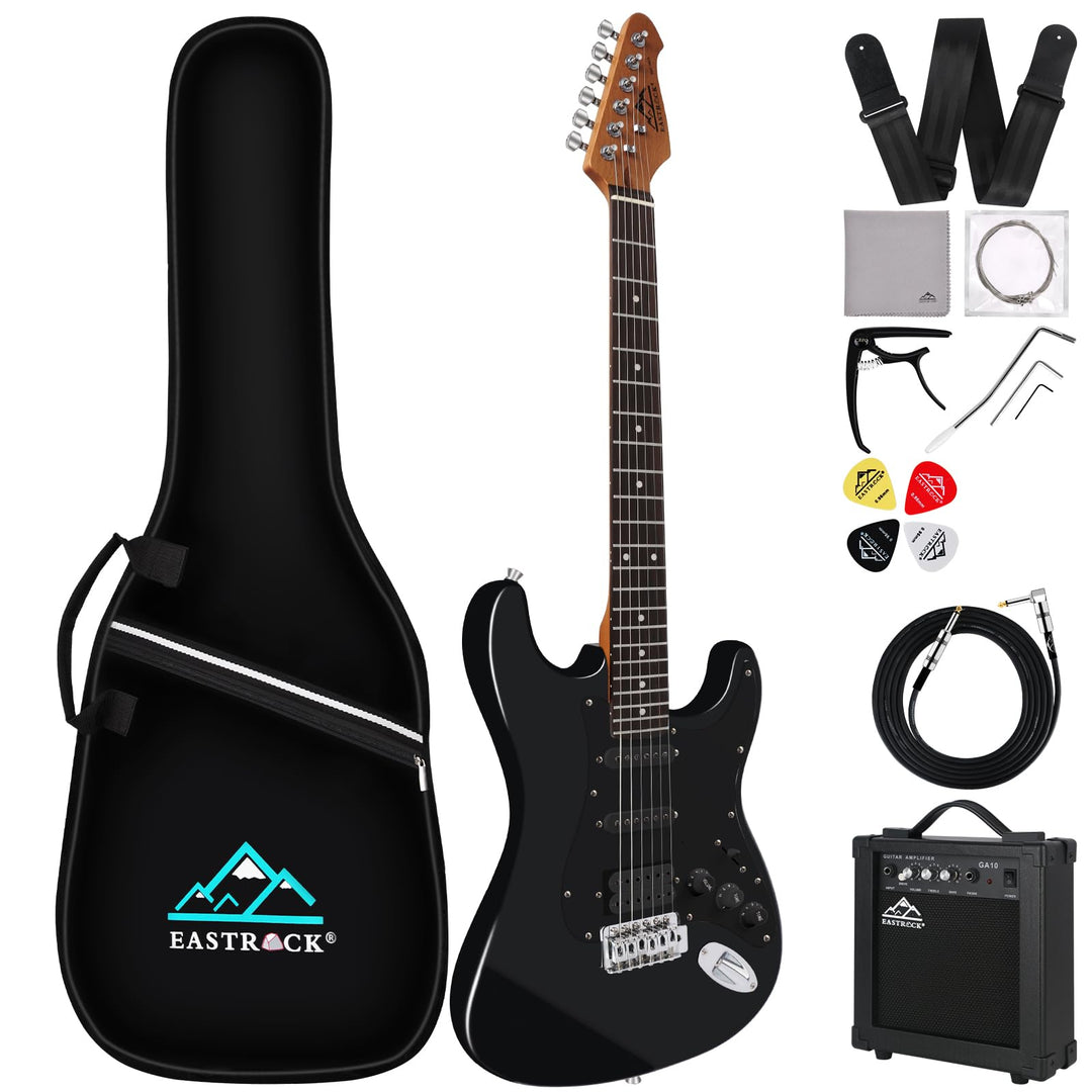 Eastrock E Gitarre Set E Guitar 39 Zoll Elektrogitarre mit Verstärker 10 Watt，Gitarre Tasche, Plektr