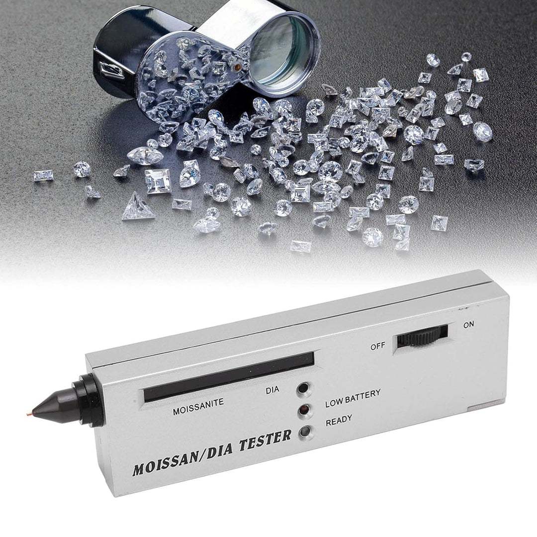 Professioneller Moissanit Tester Stift mit LCD und LED Anzeige, Hochpräziser Diamant Detektor, ABS M