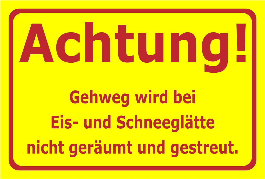 Schild Schnee- und Eisglätte - 45x30cm - Bohrlöcher - 3mm Aluverbund – 20 VAR S00018-033-F 45x30cm –