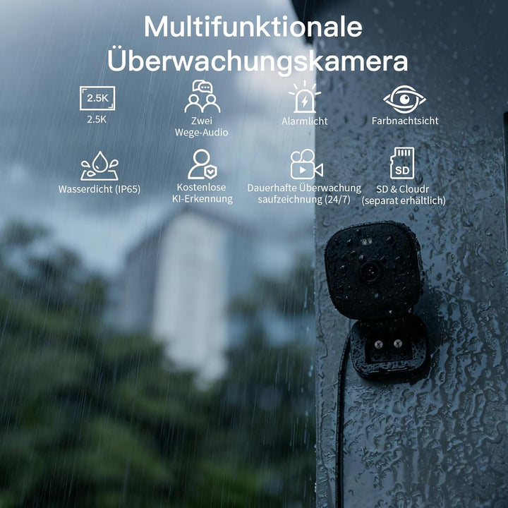 VIM TAG 2,5K Überwachungskamera Aussen,5G WLAN Kamera,Kamera Überwachung Aussen mit KI- Bewegungserk