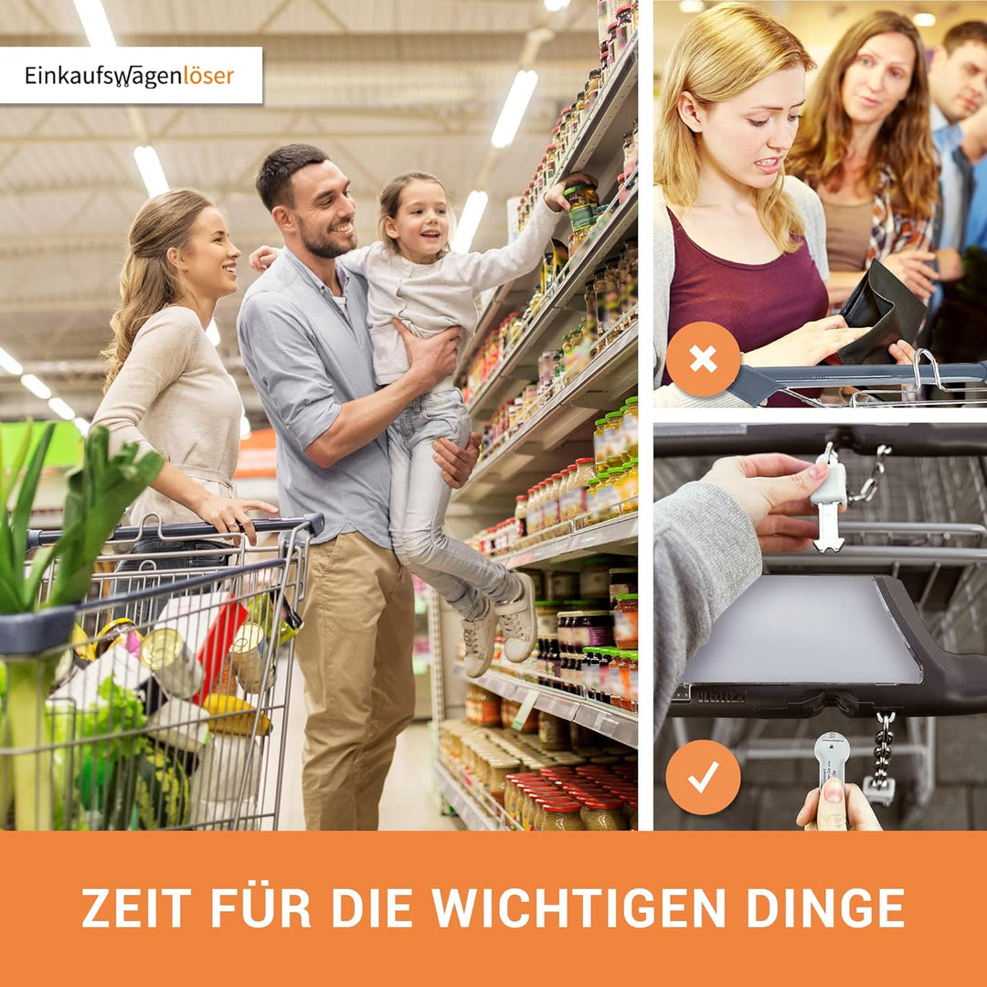 Einkaufswagenlöser Blanko/Schlüsselanhänger Einkaufschip mit Schlüsselfundservice/Abziehbarer Einkau