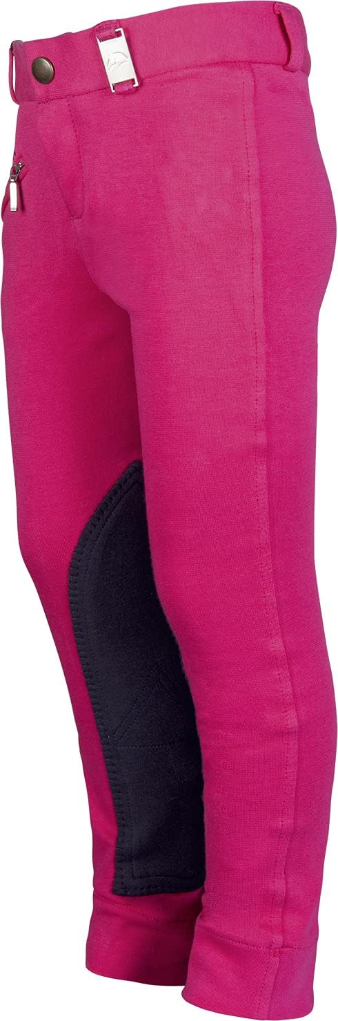 HKM 5627 Reithose My First, Kniebesatz Oberstoff, Dunkelpink/Navy, 146
