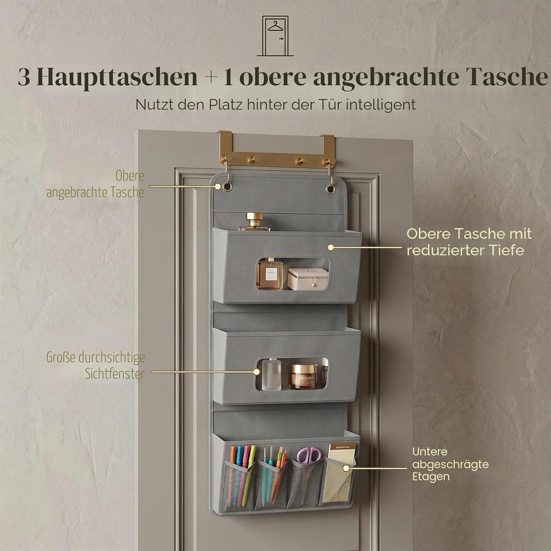 Hänge Organizer mit 3 Fächern, Hängeorganizer 3-Schichten 40x90cm, Kleiderschrank Organizer Hängend,