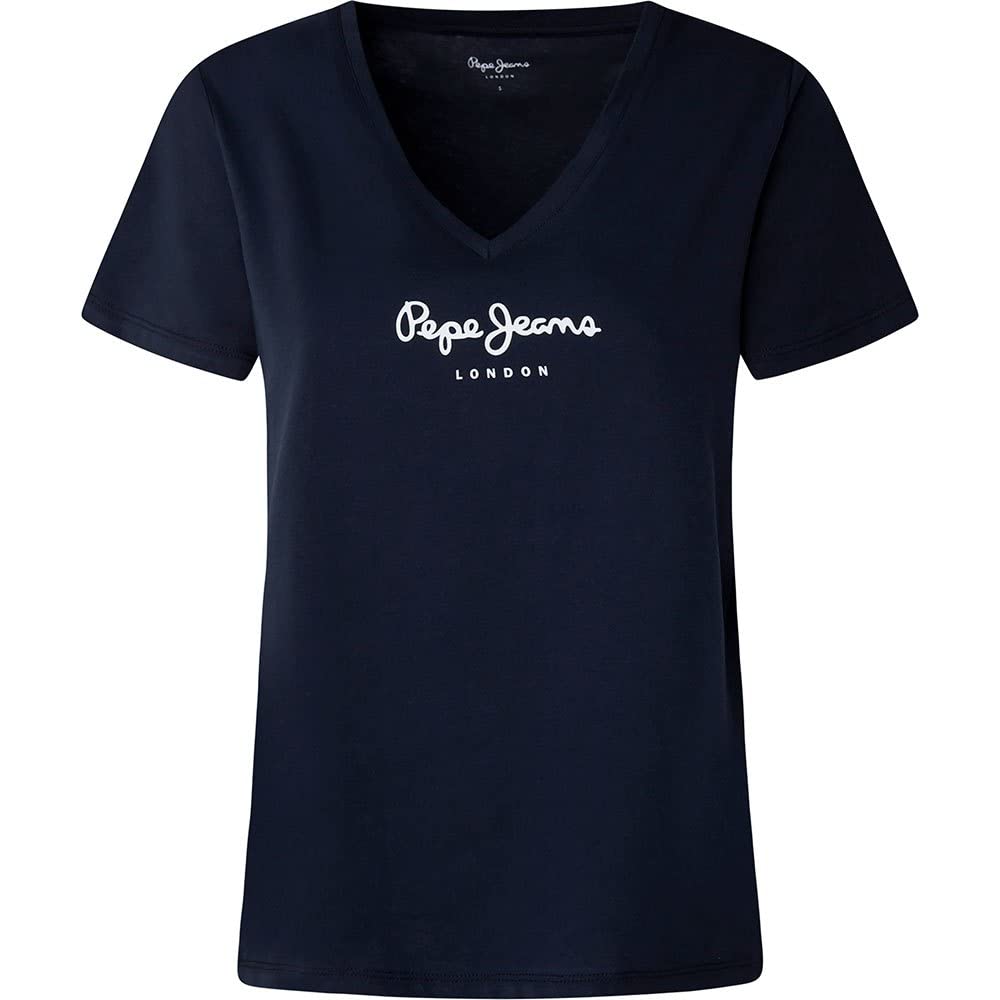 Pepe Jeans Damen Wendy V Neck T-Shirt S Blue (Dulwich), S Blue (Dulwich)