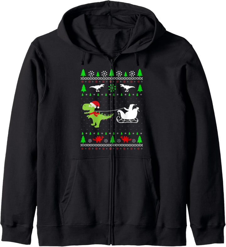 Dinosaur Ugly Christmas Sweater Christmas Dinosaur Trex Dino Kapuzenjacke