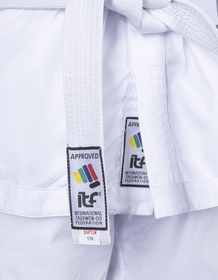 TOP TEN Taekwond-Do Dobok „De-Luxe“ (ITF Approved) 190 cm Weiss, 190 cm Weiss