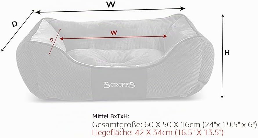 Scruffs M Chester Box Bett Graphite-Medium, Grau, M 60 x 50 cm Grau M 60 x 50 cm, Grau M 60 x 50 cm