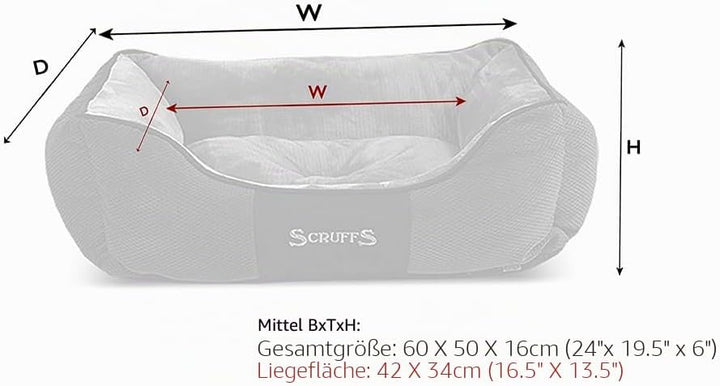 Scruffs M Chester Box Bett Graphite-Medium, Grau, M 60 x 50 cm Grau M 60 x 50 cm, Grau M 60 x 50 cm