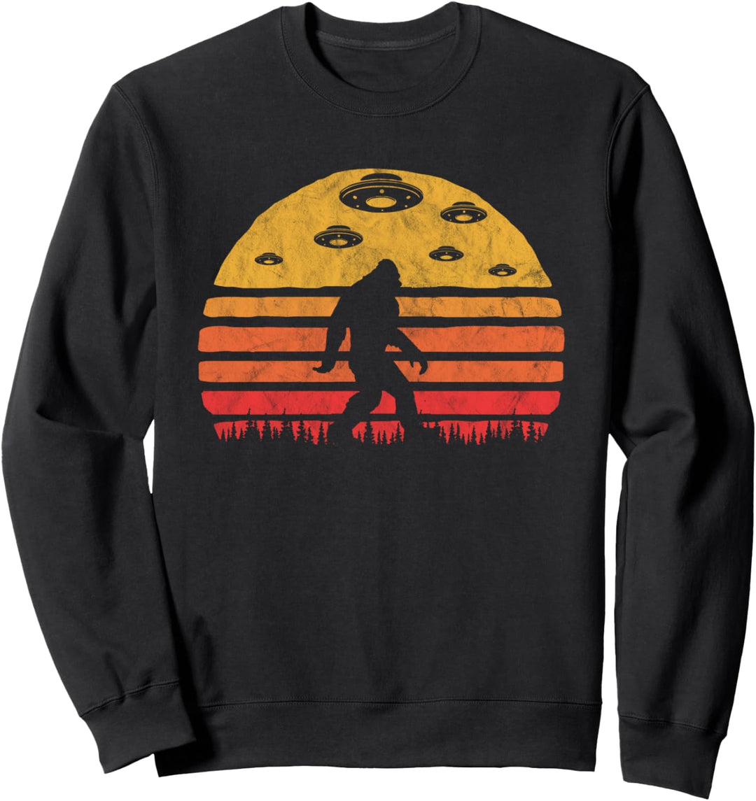 Bigfoot UFO Abduction - Vintage BELIEVE Retro Sweatshirt