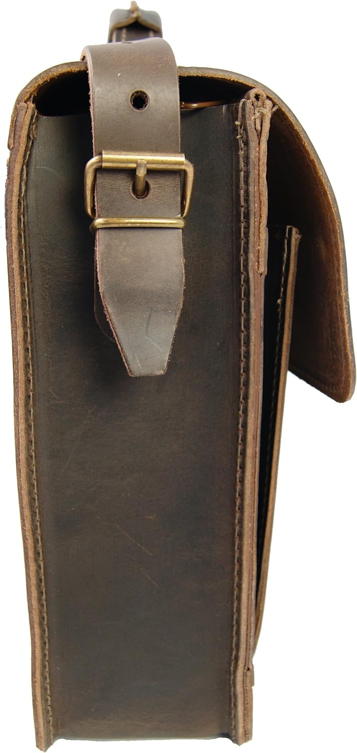 Freiherr von Maltzahn Aktentasche LEIBNIZ, 36 cm, braun, Made in Germany + Lederpflege