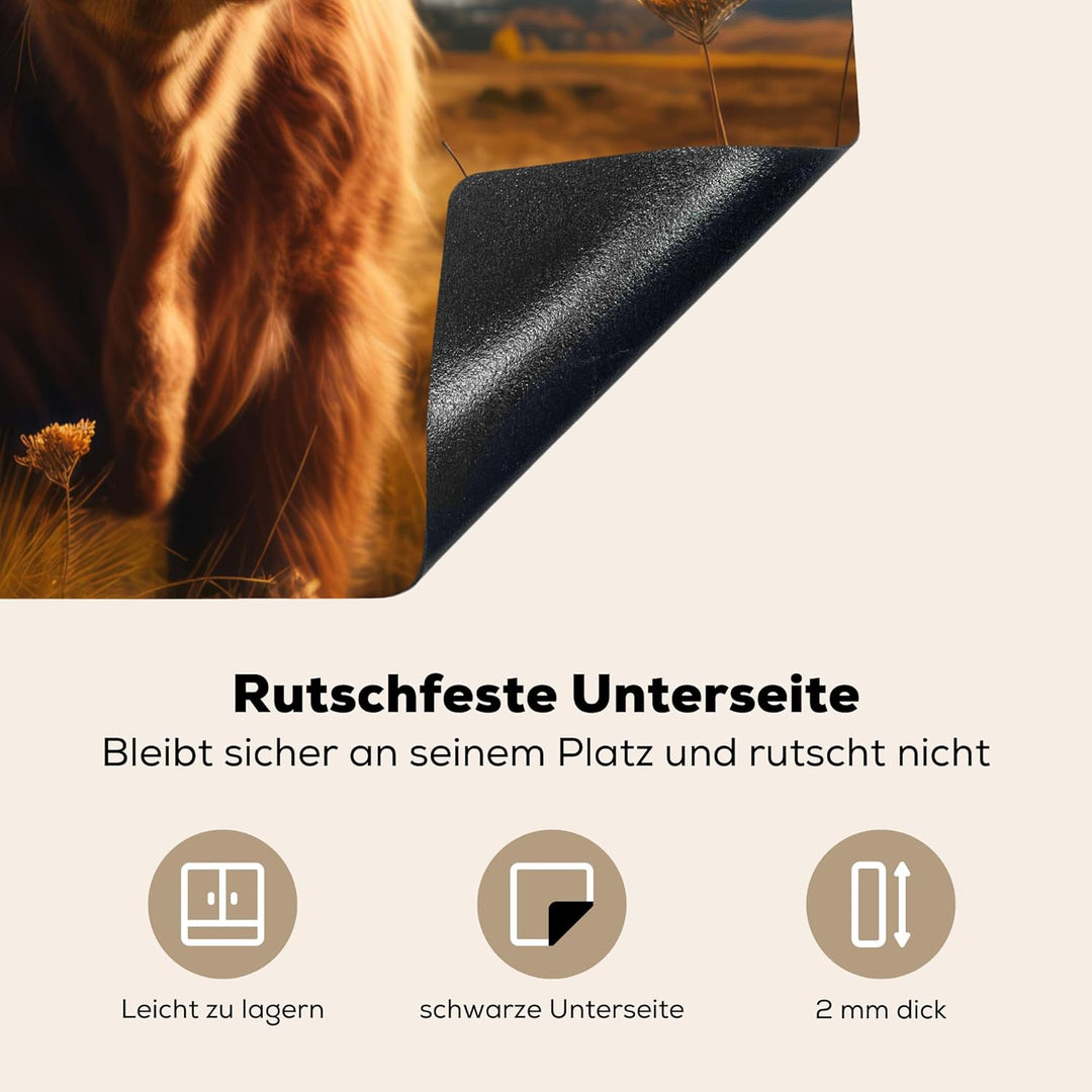 KitchenYeah© Herdabdeckplatte 59x51 cm Einteilig Ceranfeld Abdeckplatte für Induktionsschutz Ceranfe