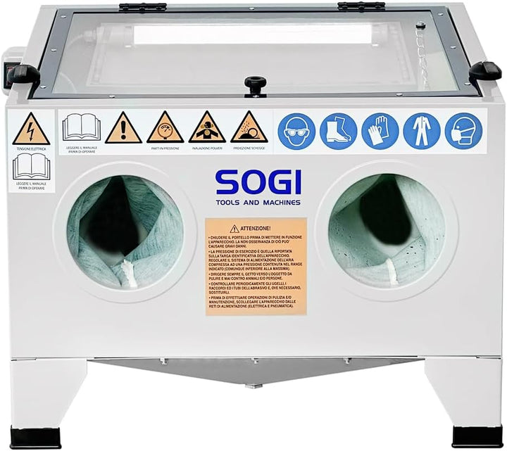 SOGI S-56 Sandstrahlkabine Tischgerät + Strahlmitte (S-56 + Korund GRA-80)