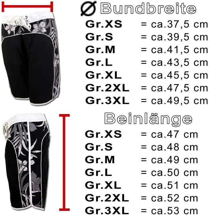 SEESTERN Damen Microstrech Boardshorts Surfshorts Boardshort Badehorts XS-4XL /2123, Weiss