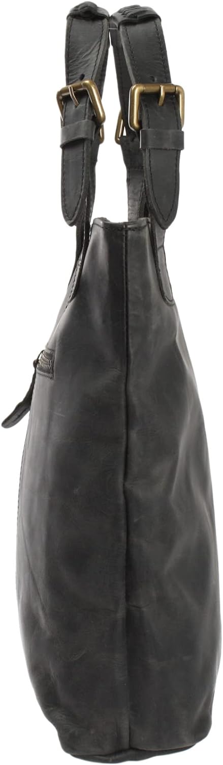 LECONI Henkeltasche Echt-Leder Vintage-Look Damentasche Handtasche für Damen Shopper für Freizeit, B