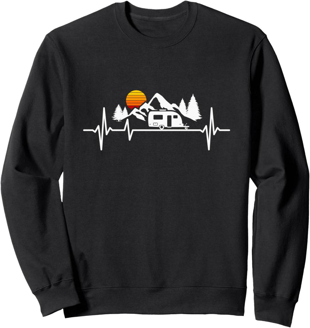 Camping Herzschlag Wohnwagen Sweatshirt