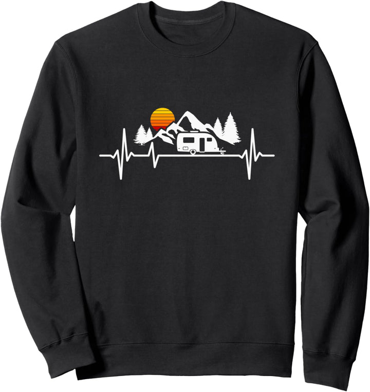 Camping Herzschlag Wohnwagen Sweatshirt