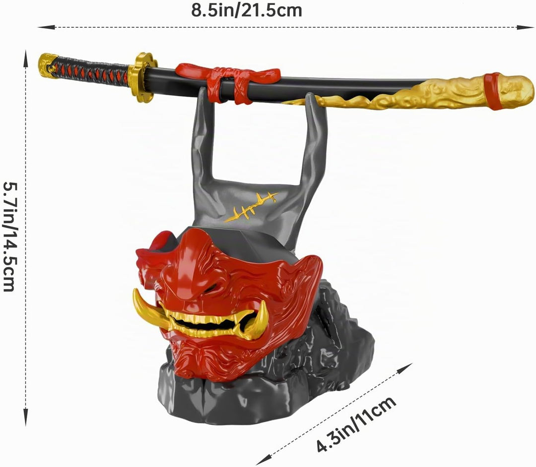 NiHome Samurai-Masken Controller Halter für PS5 Xbox Switch &amp; Headsets – Handgefertigte Resin-Skulpt