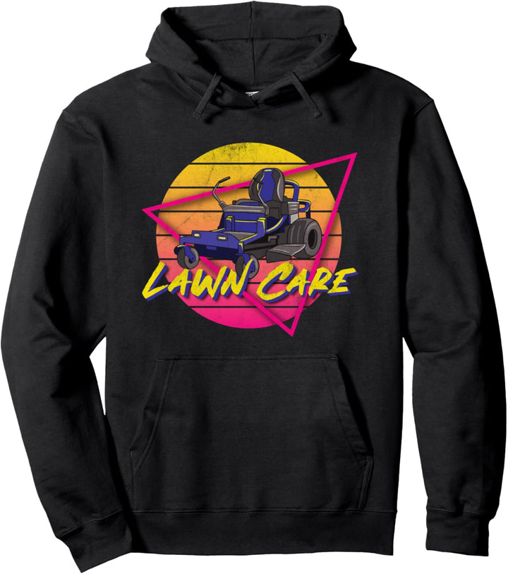 Lustige Rasenmäher Mähen 80er oder 90er Jahre Hof Arbeit Ras Pullover Hoodie