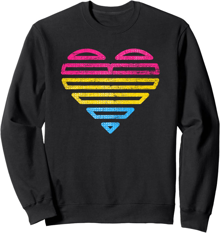 Pan Pride Herz LGBTQ Genderfluid Queer Geschenk Pansexuell Sweatshirt