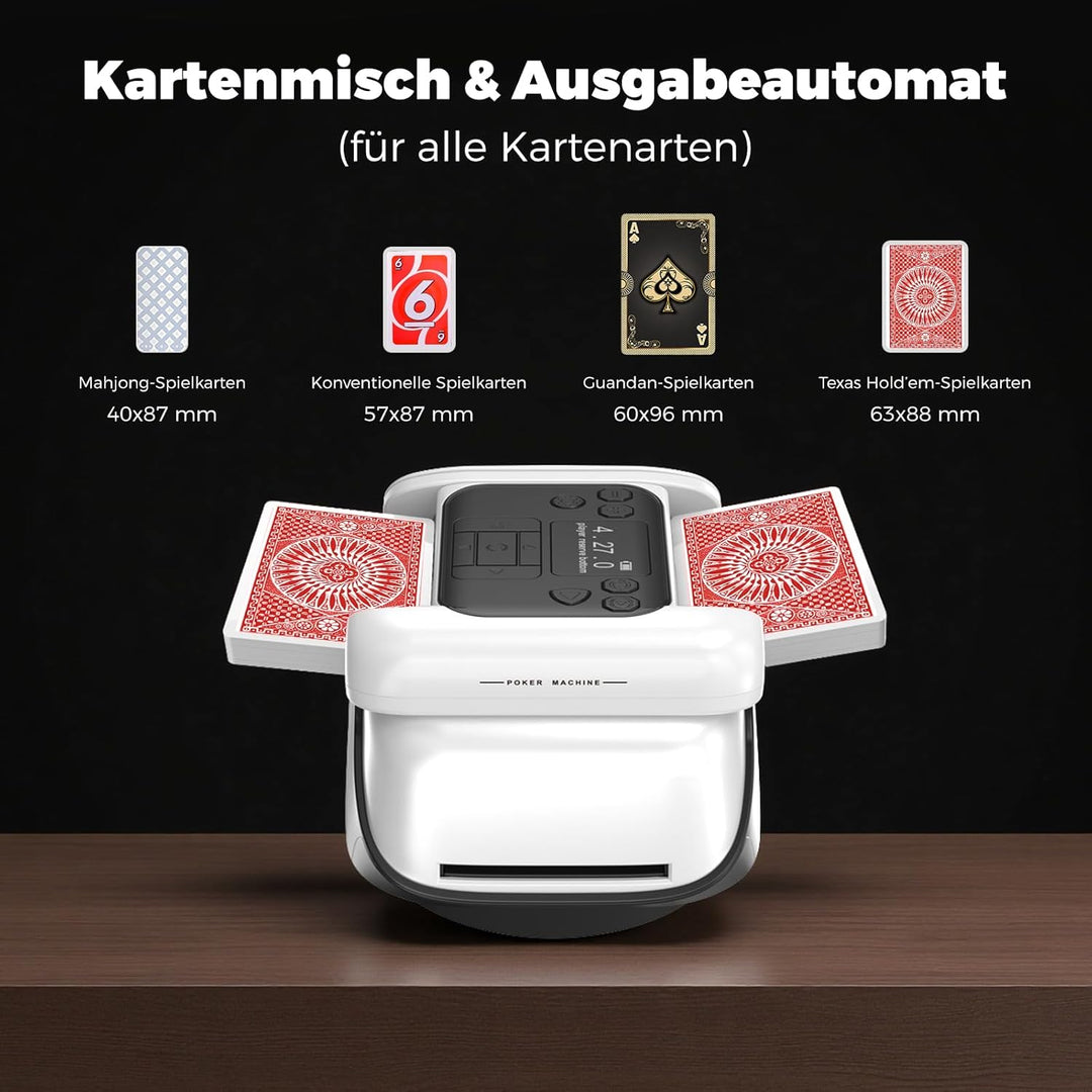 Automatischer Kartengeber &amp; Kartenmischer mit 360° Drehfunktion, anpassbarer Kartenzuteilung für bel