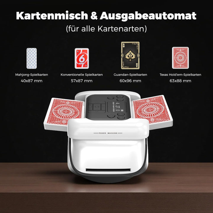 Automatischer Kartengeber &amp; Kartenmischer mit 360° Drehfunktion, anpassbarer Kartenzuteilung für bel