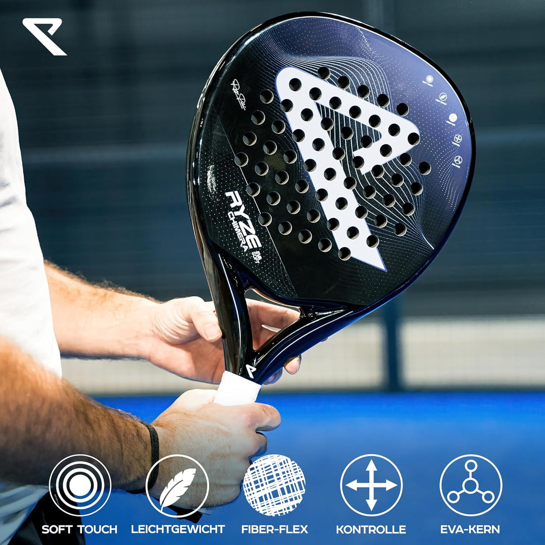 RYZE Chimera - Padel Schläger aus Kohlefaser &amp; Fiberglas - Maximale Kontrolle &amp; Präzision - Ultralei