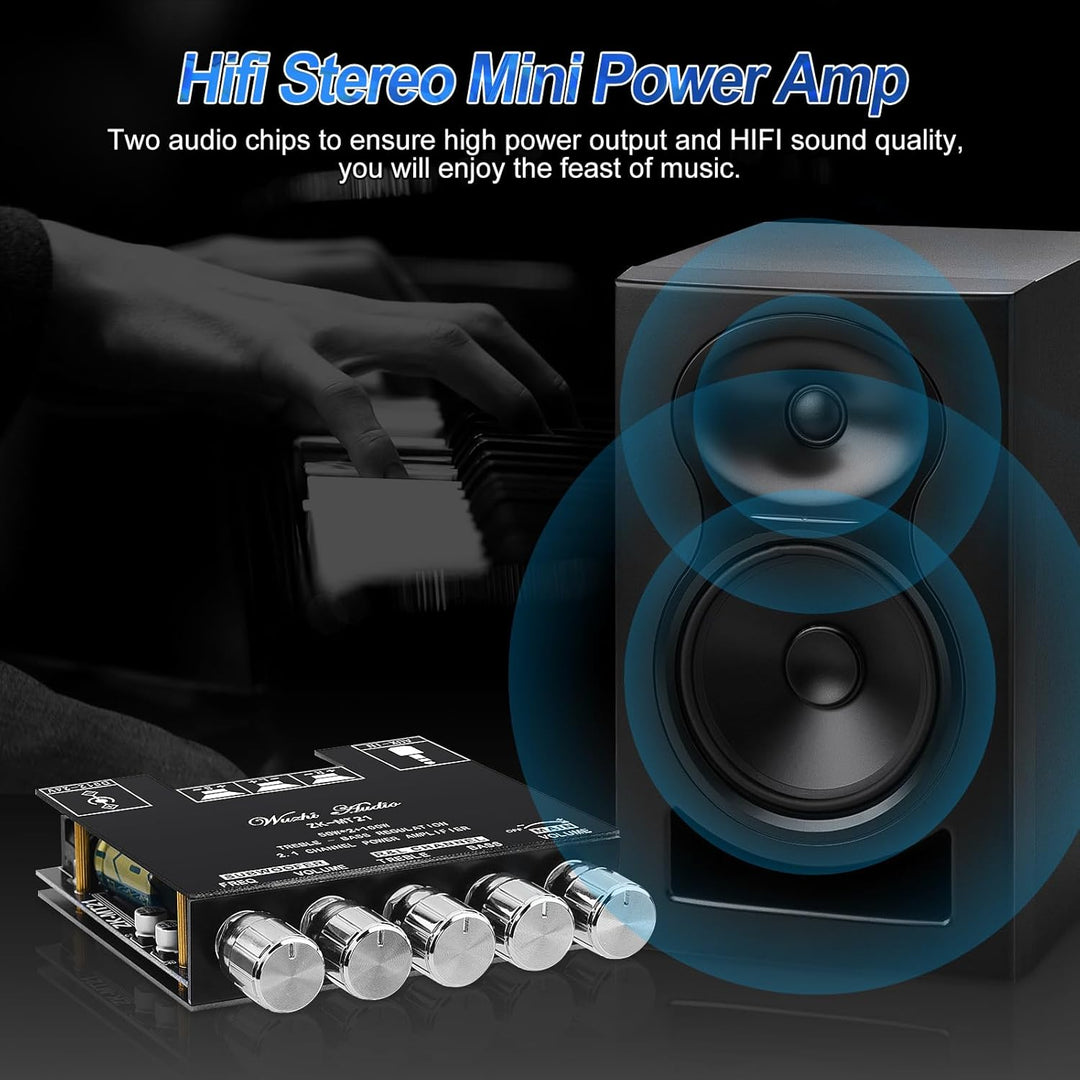 Bluetooth HiFi-Verstärker ZK-MT21 2.1 Kanäle Mini Stereo-Audioverstärker 50W x 2 +100W Class D Digit