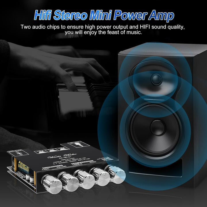 Bluetooth HiFi-Verstärker ZK-MT21 2.1 Kanäle Mini Stereo-Audioverstärker 50W x 2 +100W Class D Digit