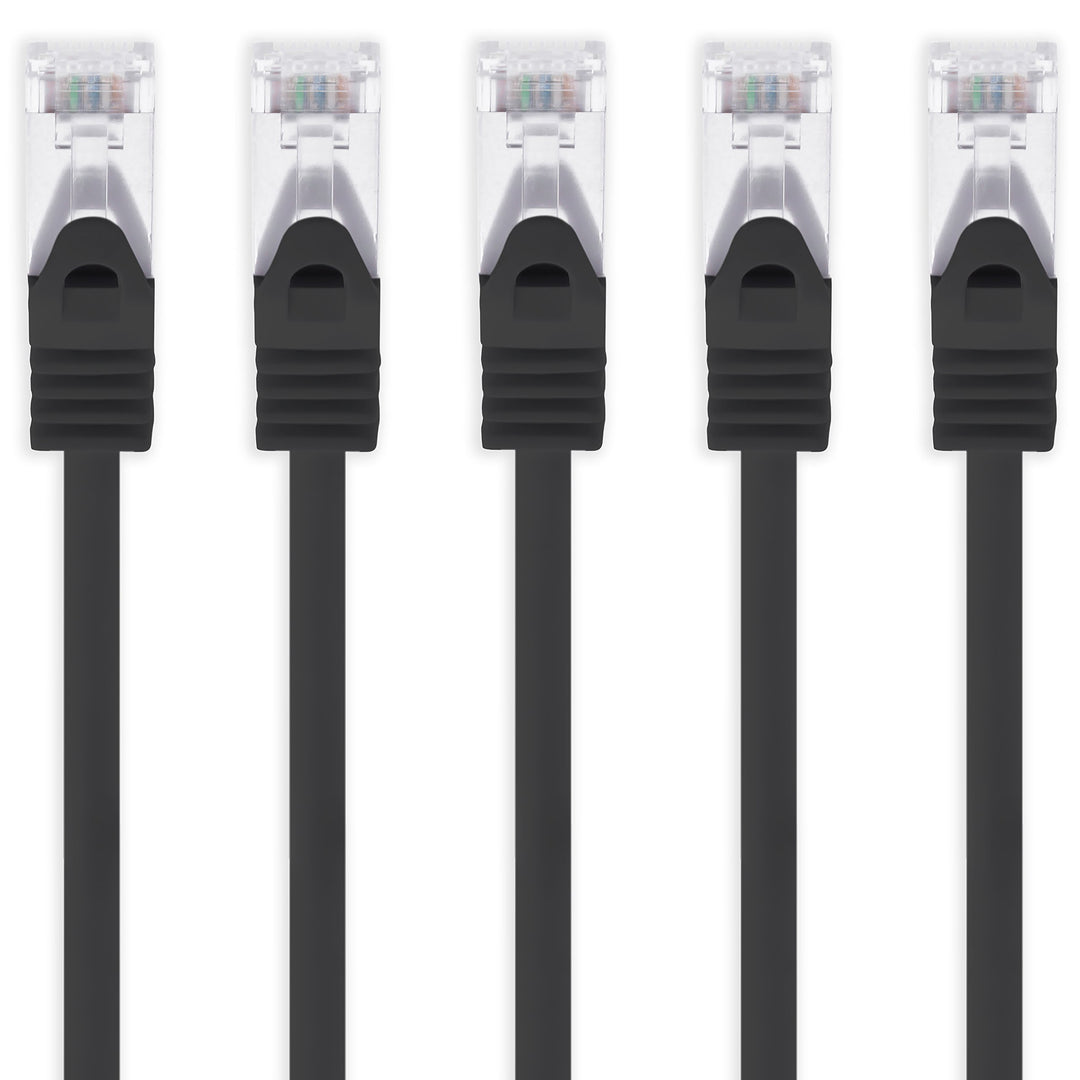 1aTTack.de 5m - schwarz - 5 Stück Cat7 Netzwerkkabel SFTP Patchkabel Lankabel Rohkabel 10GB/s - 500