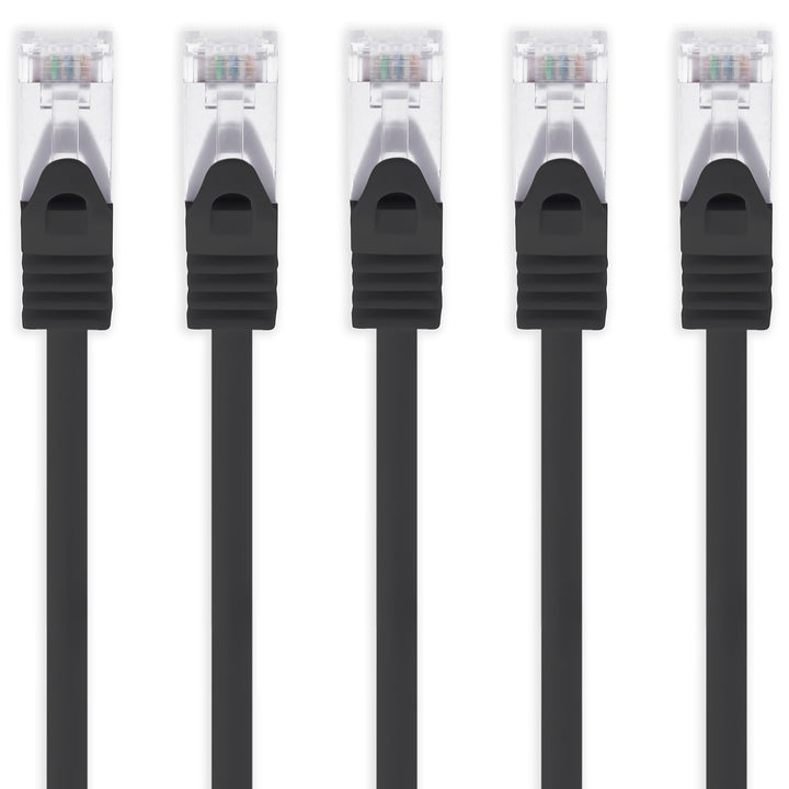 1aTTack.de 5m - schwarz - 5 Stück Cat7 Netzwerkkabel SFTP Patchkabel Lankabel Rohkabel 10GB/s - 500