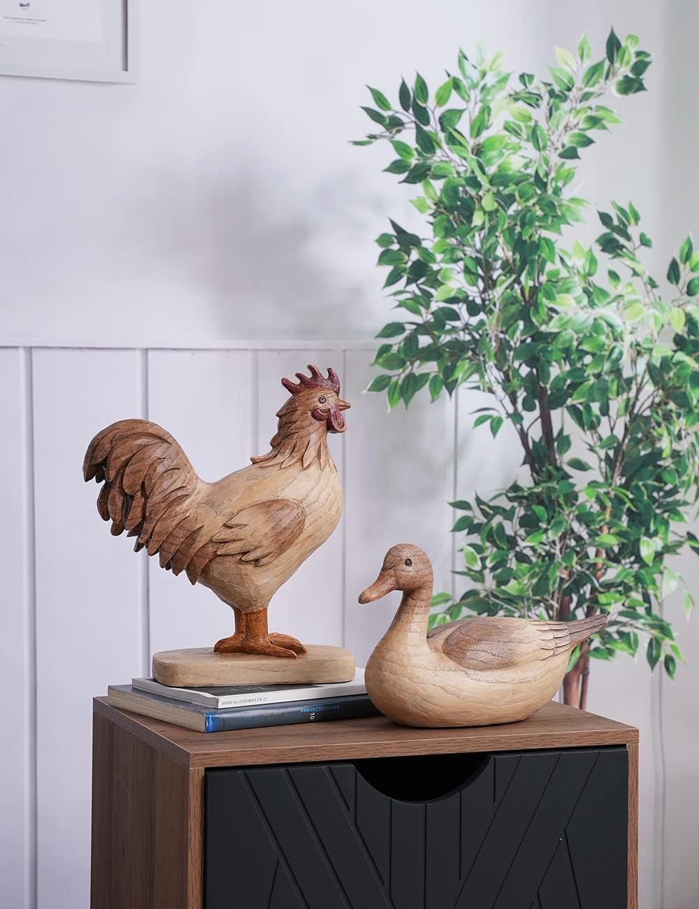 HAUCOZE Ente Skulptur Statue Modern Dekor Arts Wohnzimmer Kunst Polyresin Zuhause Geschenk 28cm, Ent