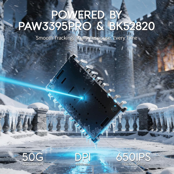MAMBASNAKE M2 Carbonfaser Kabellose Gaming-Maus, 41g Superlight, 40000 DPI, PAW3395PRO-Sensor, BK528