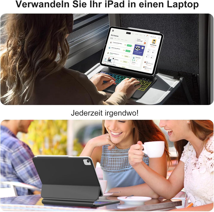 Magic Keyboard Hülle für iPad Air 13 Zoll M4 2026/M3 2025/M2 2024 &amp; iPad Pro 12.9 Zoll (6.,5.,4.,3.